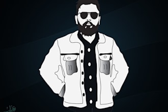 draw your photo to black and white vector