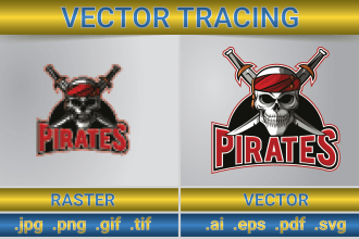 do vector tracing, redraw, or convert any raster logo or image to vector