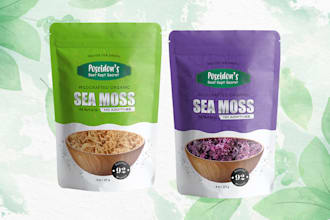 make creative pouch packaging design and 3d mockup