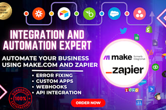 help setup or fix zapier or make automation in 1 hr