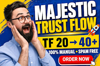 increase your website trust flow tf 20 to 40 with high tf backlinks