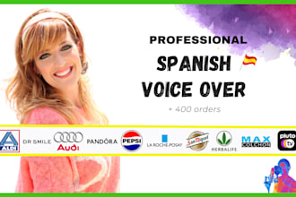 record a professional female spanish voiceover