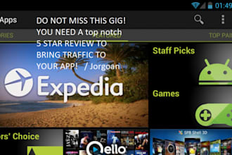 give you 5/5 stars and write a comprehensive 5 star review for your Android app