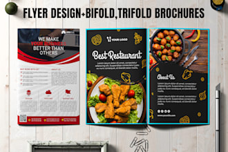 create bifold, trifold brochure and flyer design