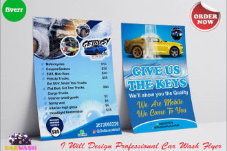design car wash and auto detailing flyer poster banner