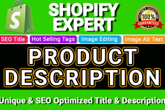 write proper SEO shopify product description and title or listing