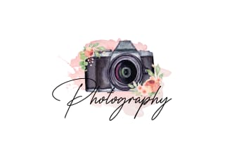 create a watercolor design, photography logo design