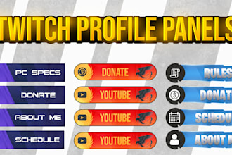 design twitch channel info button panels