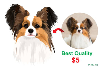 do dog cat pet animal portrait drawing vector illustration