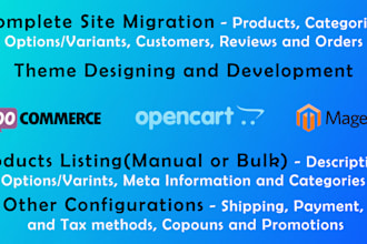 import or migrate data to magento woocommerce opencart