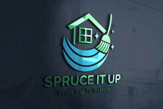 design cleaning service logo with branding kit