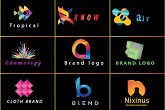 outstanding modern gradient and simple logo