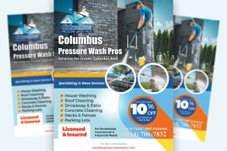 design pressure washing and handyman service flyer