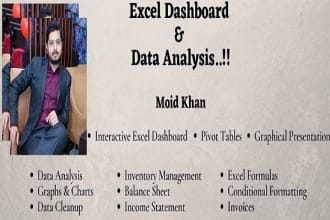 design excel dashboard, pivot,graphs, data entry in 24 hours