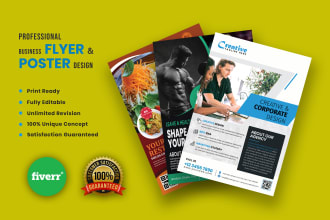 design business flyer, poster, bifold and trifold brochure
