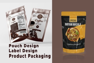 pouch design, label design and product packaging