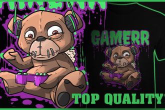 do custom t shirt design in cartoon art style