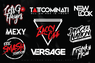 do stunning dj typography custom text logo, music rap band producer any branding