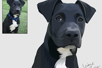 make custom vector pet portrait