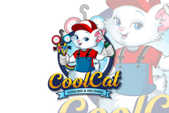 draw premium modern mascot cartoon business logo design