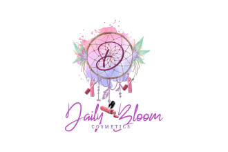 design hand drawn signature feminine boho watercolor logo