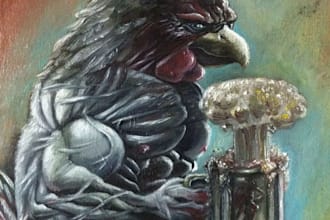 create a heavy metal painting like frank frazetta