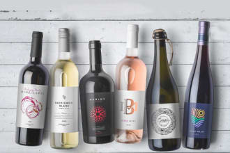 create bottle label design and 3d product mockup bottle, box