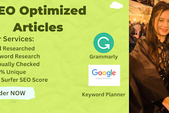 write SEO optimized articles for you