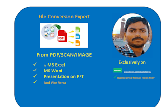 do file conversion from PDF and image to word,excel, ppt