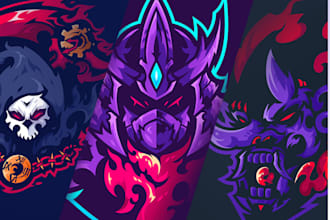 create professional mascot logo for twitch, business, esports