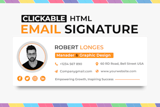 create HTML email signature for iphone, outlook and  gmail