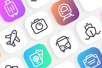design unique and modern custom flat icon set