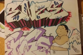 hand made original graffiti any word or logo no fonts