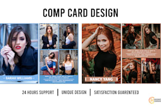 create a professional model comp card for you