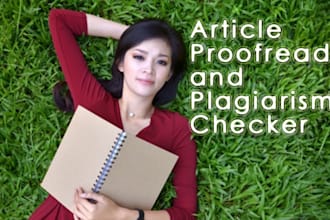 proofread, edit and plagiarism check your article