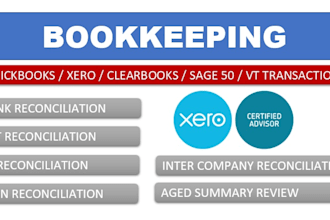 do accounting, bookkeeping in xero and quickbooks