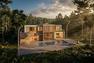do 3d architectural model, exterior, interior design, rendered floorplan