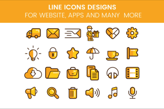 design unique, simple and modern custom icons set