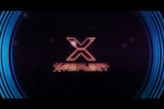 do neon logo animation in 3d shining style video intro