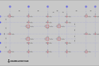 draw civil detail foundation, working drawing in autocad 2d
