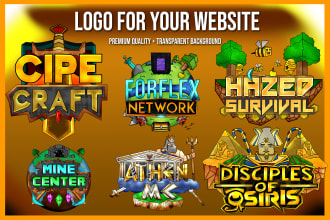 illustrate a minecraft server logo