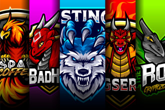 create amazing animal logo esport for your team game esport or youtube or twitch