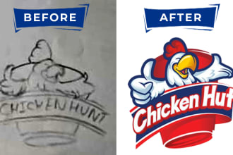 do redraw logo on vector, raster to vector