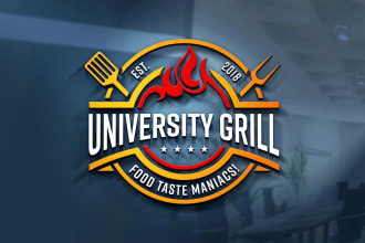 do restaurant bbq grill cafe pizza food logo design