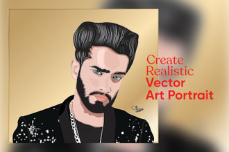 create realistic vector art portrait