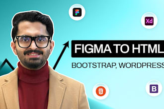 convert figma designs to html, bootstrap, tailwindcss, wordpress