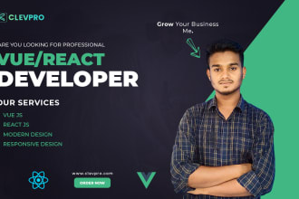 do any spa design using vue or react js