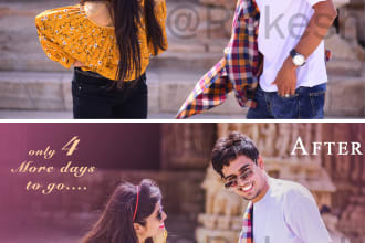 pre wedding photo editing, resize and cropping image