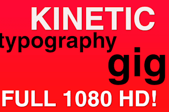 create a kinetic typography video 1080 HD, up to 35 words or phrases with music
