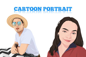 draw your photo into vector cartoon portrait